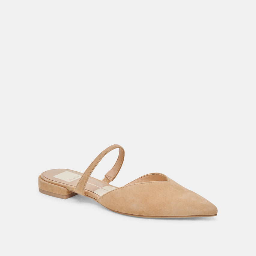 KANIKA WIDE FLATS TAN SUEDE