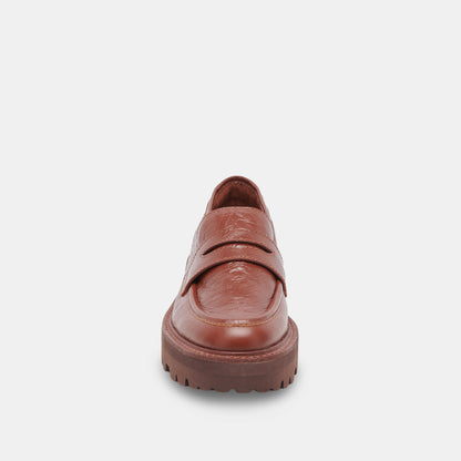 MALILA LOAFERS BROWN CRINKLE PATENT