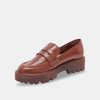 MALILA LOAFERS BROWN CRINKLE PATENT