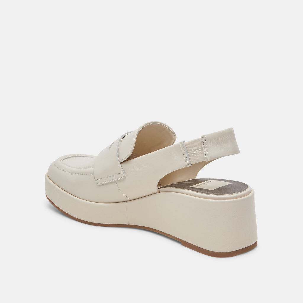 NADA LOAFERS IVORY CRINKLE PATENT – Dolce Vita
