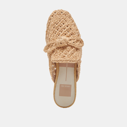 SABOR FLATS LT NATURAL RAFFIA