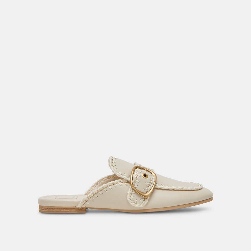 Santel Stitch Flats Ivory Leather | Women's Size 9.5 | by Dolce Vita