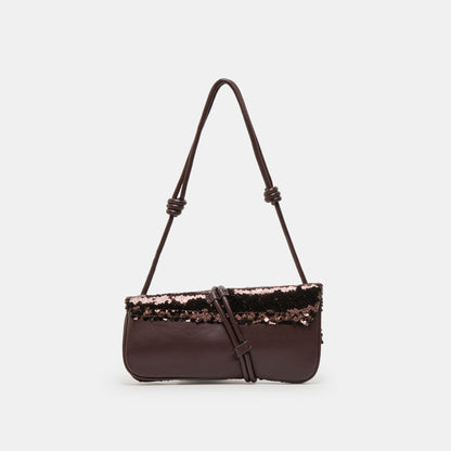 ALICE SHOULDER BAG BROWN SEQUIN STELLA