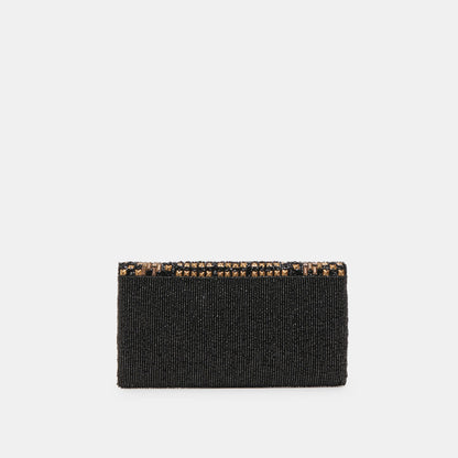 AMALFI CLUTCH BLACK GOLD BEADED