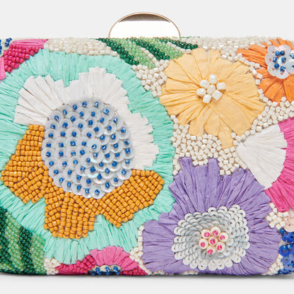 DAISY CLUTCH PASTEL MULTI BEADED