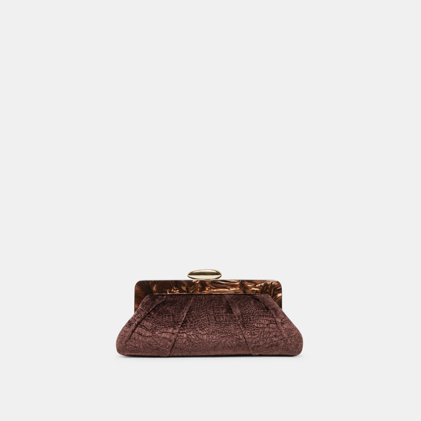 DANNY CLUTCH BROWN VELVET