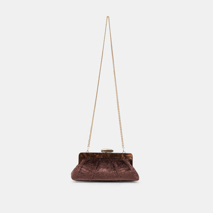 DANNY CLUTCH BROWN VELVET