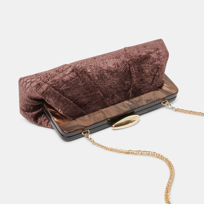 DANNY CLUTCH BROWN VELVET