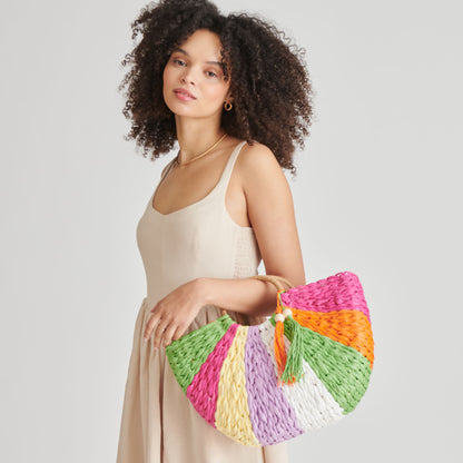 ESTELLE HANDBAG MULTI RAFFIA