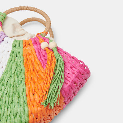 ESTELLE HANDBAG MULTI RAFFIA