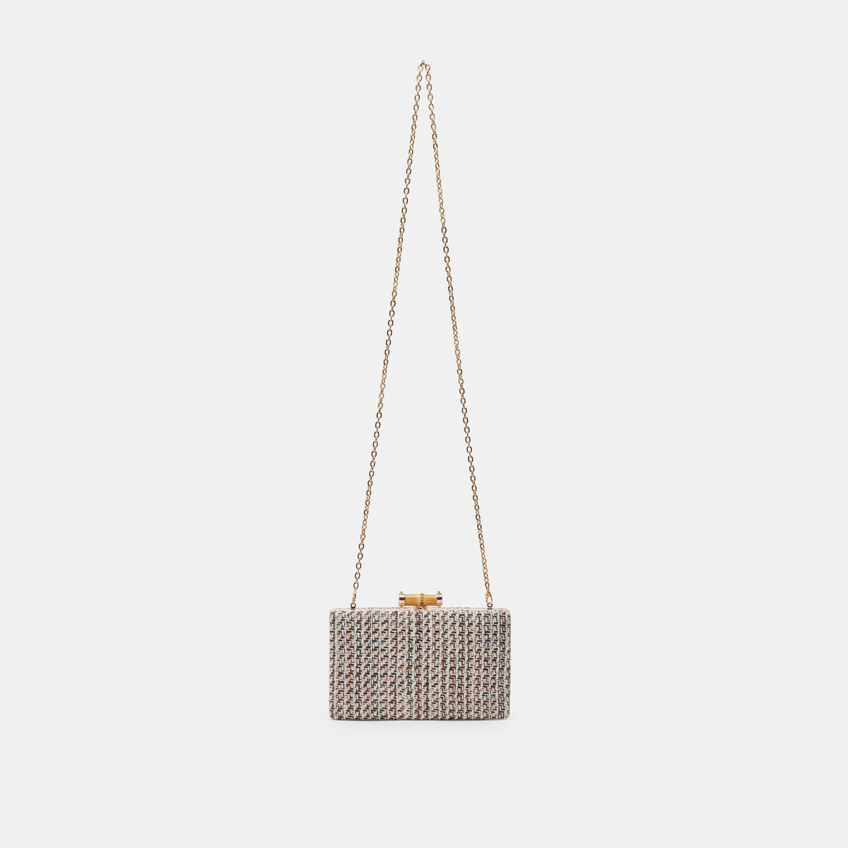 GRETA CLUTCH BLACK WHITE WOVEN – Dolce Vita