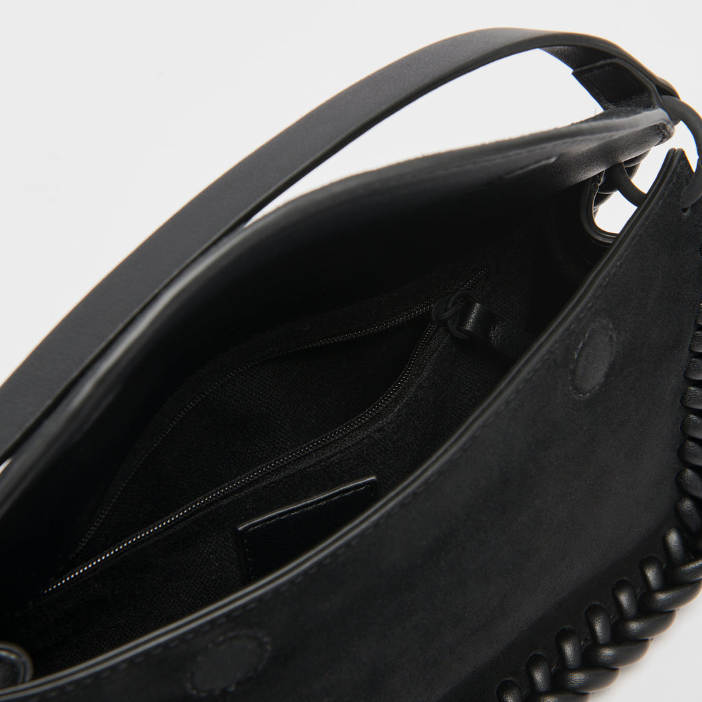 TOPSHOP Suede Slouch Shoulder Bag in Black | Lyst