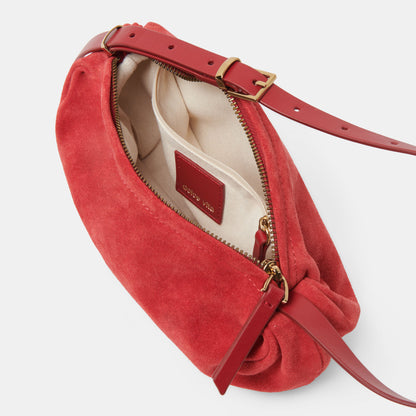 LIVI SHOULDER BAG RED SUEDE