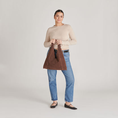 MARIE TOTE CHOCOLATE SUEDE