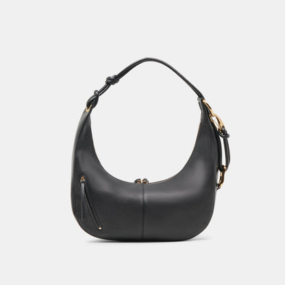 MELANIE SHOULDER BAG BLACK PEBBLE LEATHER