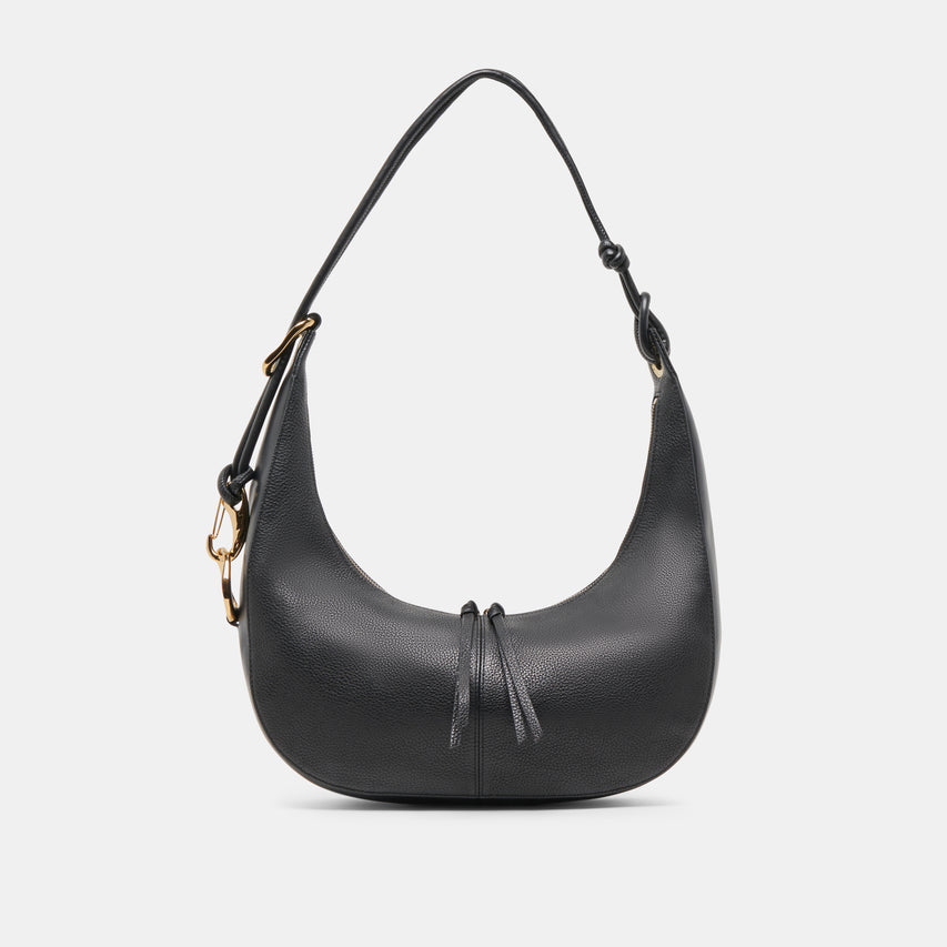 MELANIE SHOULDER BAG BLACK PEBBLE LEATHER