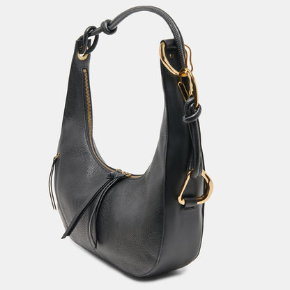 MELANIE SHOULDER BAG BLACK PEBBLE LEATHER