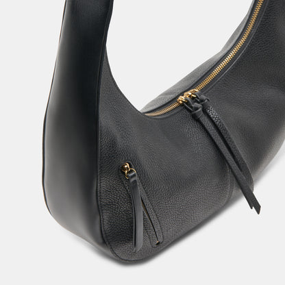 MELANIE SHOULDER BAG BLACK PEBBLE LEATHER