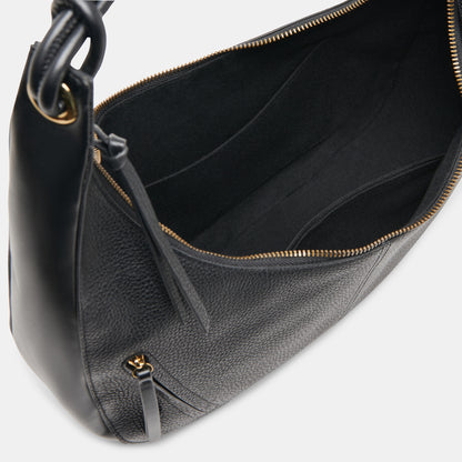 MELANIE SHOULDER BAG BLACK PEBBLE LEATHER