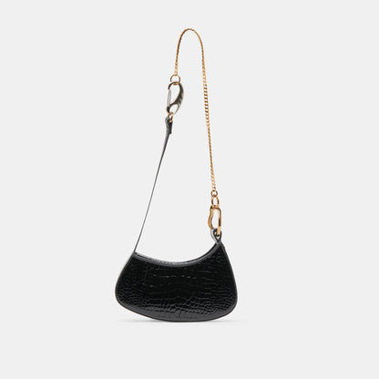 SILVIE SHOULDER BAG BLACK CROCO STELLA