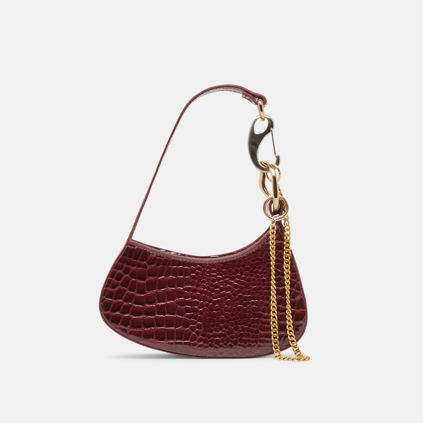 SILVIE SHOULDER BAG WINE CROCO STELLA