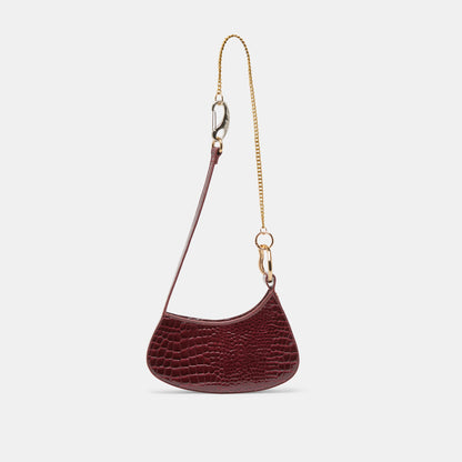 SILVIE SHOULDER BAG WINE CROCO STELLA