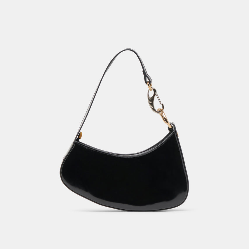 SKYLAR SHOULDER BAG BLACK LEATHER