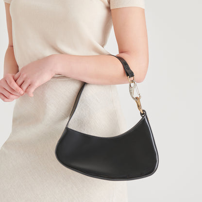 SKYLAR SHOULDER BAG BLACK LEATHER