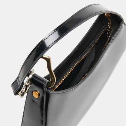 SKYLAR SHOULDER BAG BLACK LEATHER