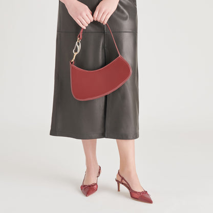 SKYLAR SHOULDER BAG WINE LEATHER