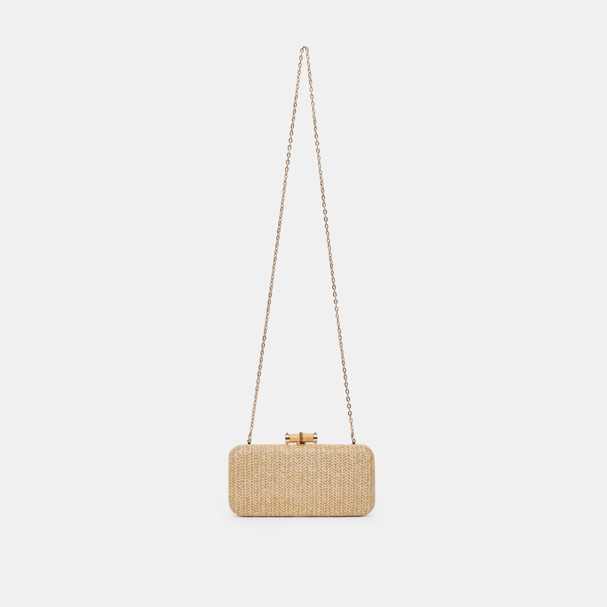 SOLACE CLUTCH NATURAL RAFFIA