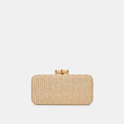 SOLACE CLUTCH NATURAL RAFFIA