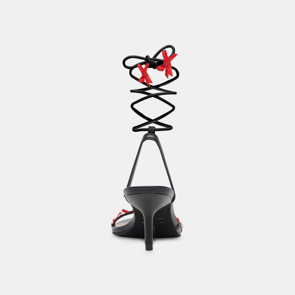 Magda Butrym Flower Sandal in Black & Red | FWRD