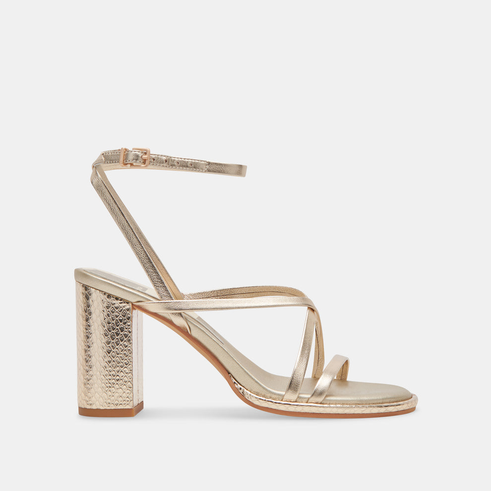 BARLY HEELS LIGHT GOLD METALLIC LEATHER – Dolce Vita