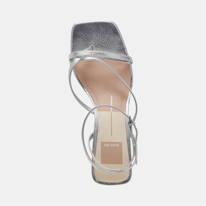 BAYLOR HEELS SILVER METALLIC LEATHER