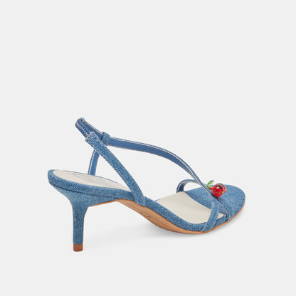 CERISE HEELS BLUE DENIM