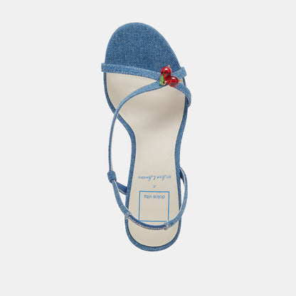 CERISE HEELS BLUE DENIM