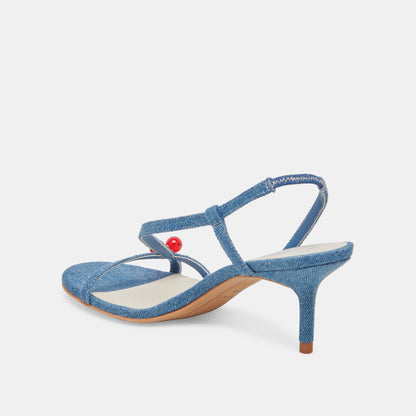 CERISE HEELS BLUE DENIM