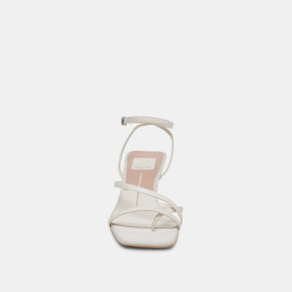 BETSI HEELS OFF WHITE SATIN