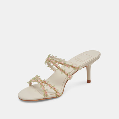 BETTI WIDE HEELS IVORY MULTI STELLA