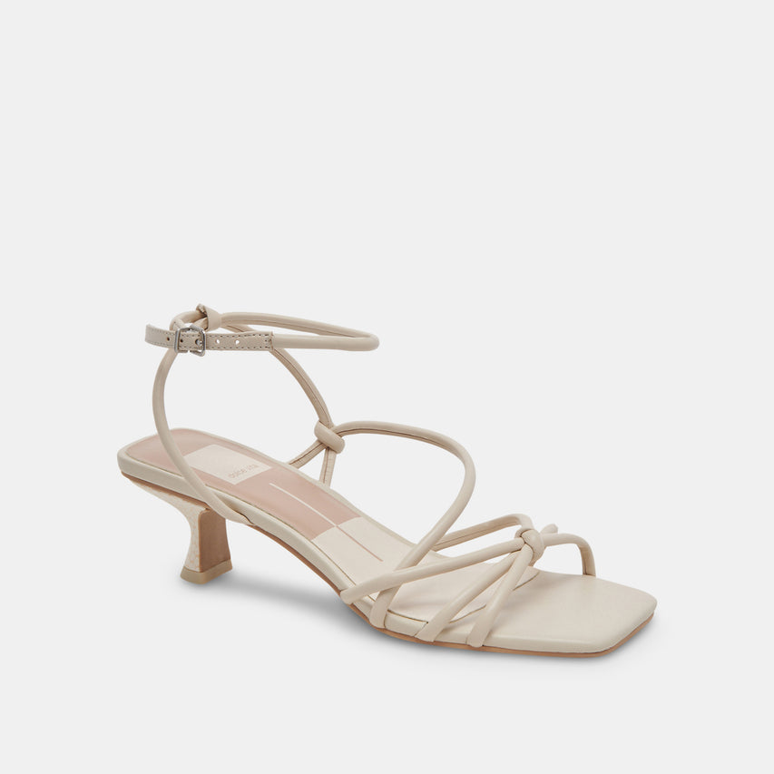 BEV HEELS IVORY LEATHER