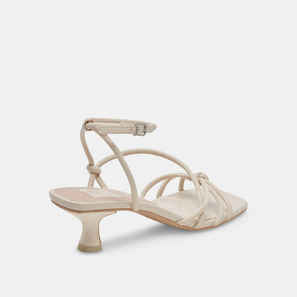 BEV HEELS IVORY LEATHER