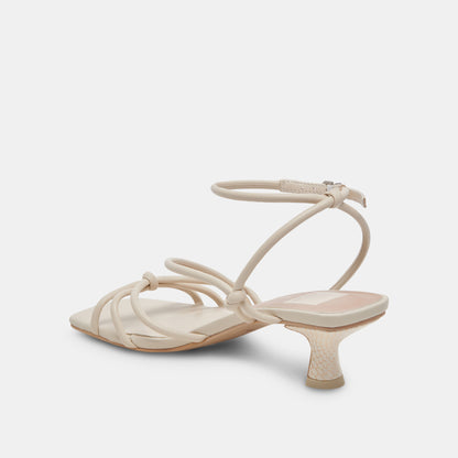 BEV HEELS IVORY LEATHER