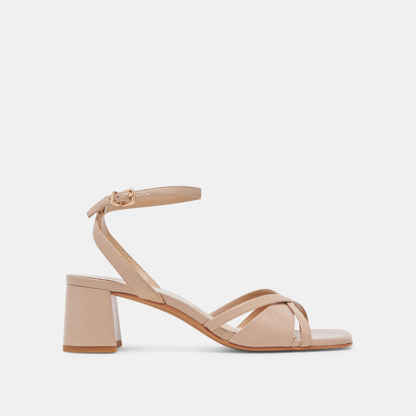 BLAKLY HEELS BEIGE CRINKLE PATENT