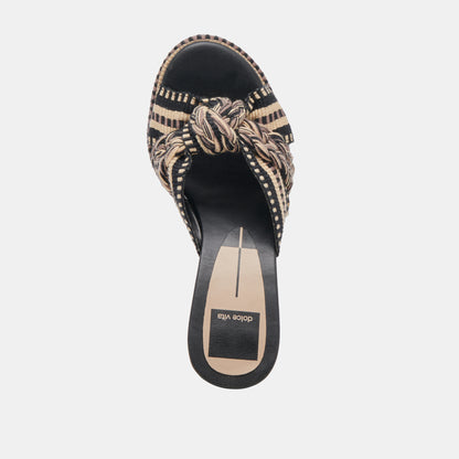 BRILAH HEELS BLACK MULTI WOVEN