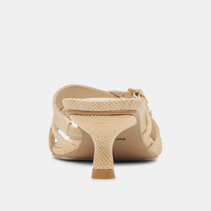 BRYANT HEELS NATURAL WOVEN RAFFIA