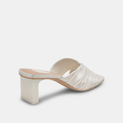 CARLAN HEELS OFF WHITE SILK