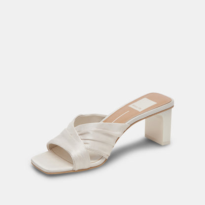 CARLAN HEELS OFF WHITE SILK