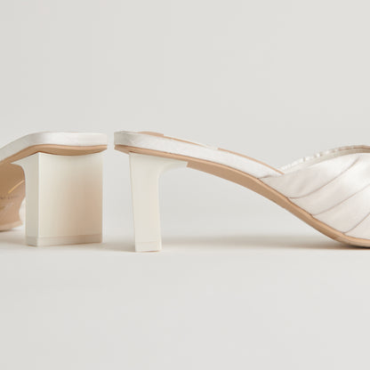 CARLAN HEELS OFF WHITE SILK