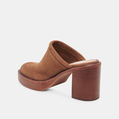 CASTEL HEELS CHESTNUT SUEDE